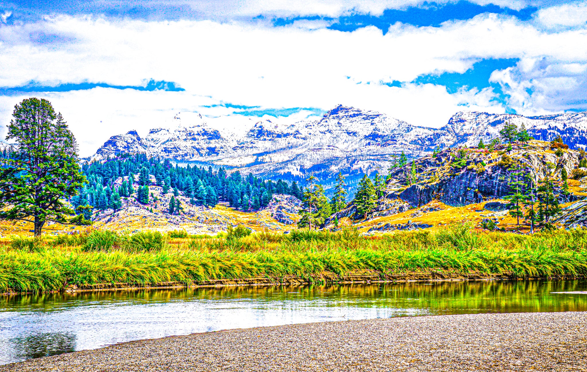 Simply wonderland in this Northern Yellowstone Valley; An iconic National Park Photograph