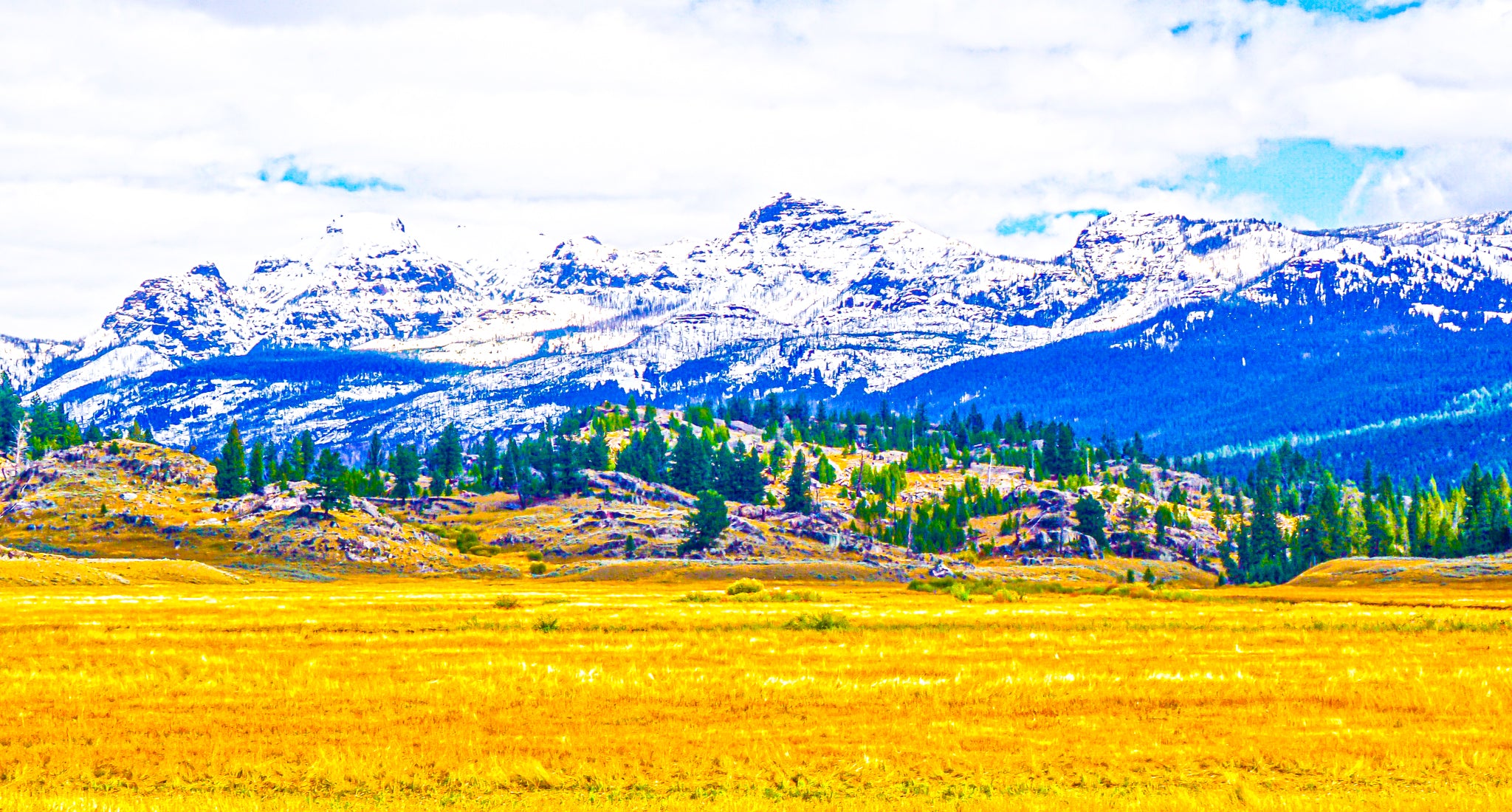 Panoramic Landscape with a contemporary-futuristic graphic worth deciphering with your eyes.